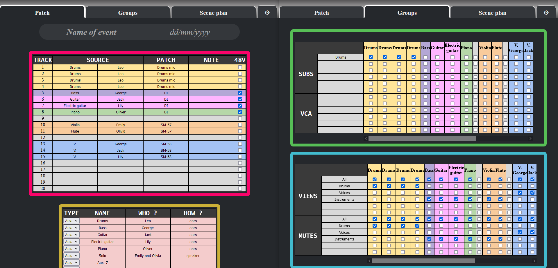 MixMap, a software for mixing desk preconfiguration - Corentin KERAMPRAN